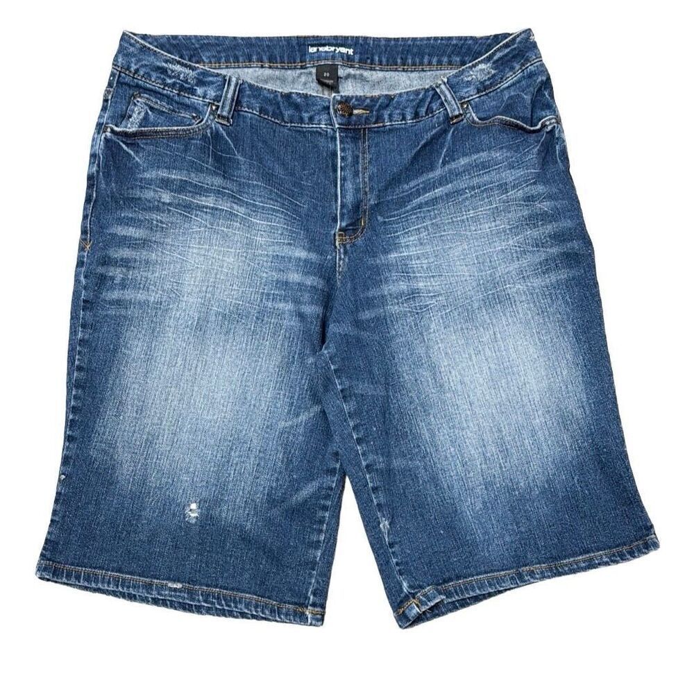 Lane Bryant Distressed Denim Bermuda Shorts Size 20